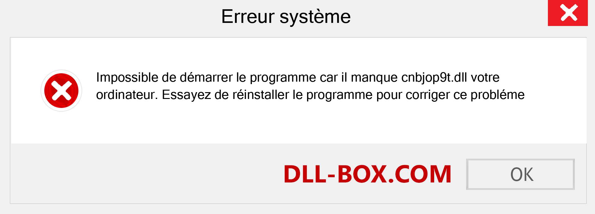 Le fichier cnbjop9t.dll est manquant ?. Télécharger pour Windows 7, 8, 10 - Correction de l'erreur manquante cnbjop9t dll sur Windows, photos, images